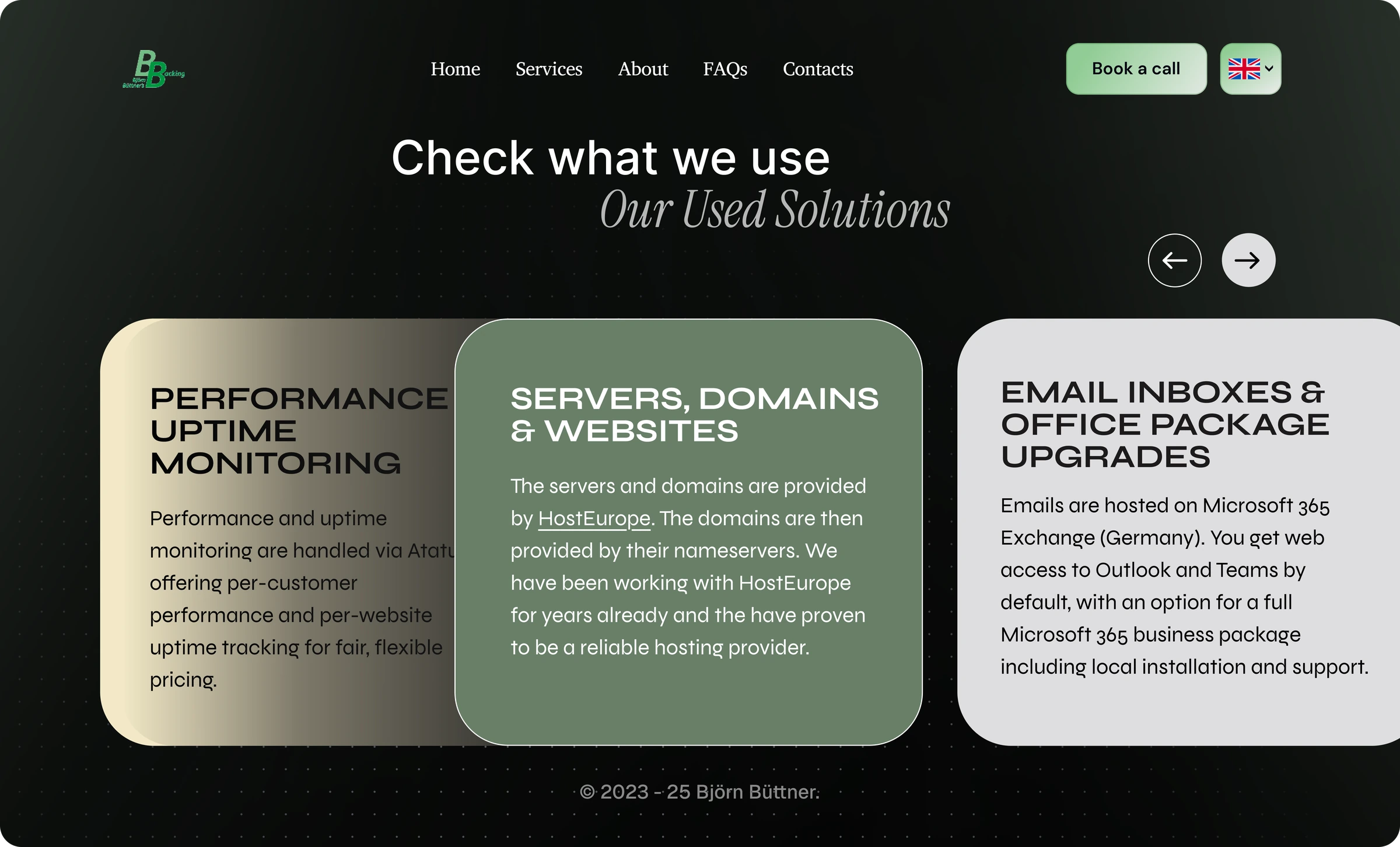 BB's Backing dark mode solutions page